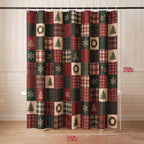 MelonBoat Rustic Printed Christmas Shower Curtain