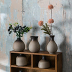JOJUNO Rustic Bud Vases, Small Ceramic Vase Set of 11 Farmhouse Home Decor