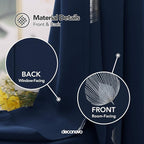 Deconovo Thermal Insulated Palm Fan Foil Print Curtain Room Darkening Grommet - Image 4