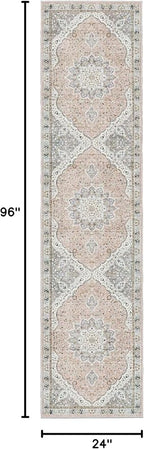 Madane Runner Rug 2x8, Washable Hallway Runner Rugs, Non-Slip Low-Pile Soft - Image 2