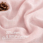 LAMIT Linen Curtains 48 Inch Length 2 Panels, Light Filtering Panels Back Tab - Image 2