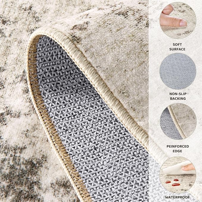 UERMEI 5ft Round Area Rug Living Room Rugs - Image 5