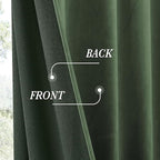 RYB HOME Elegant Green Velvet Curtains 84 inches Long, Light Blocking, Thermal - Image 4