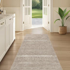 Nakagishi Area Rug Living Room Rugs: 3X8 Machine Washable Boho Large Neutral - Image 5