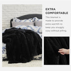 Bedsure GentleSoft Fluffy Black King Size Blanket - Image 3