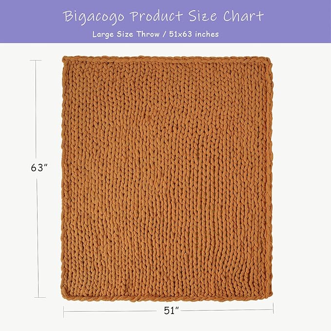 Bigacogo Chunky Knit Throw Blanket - Image 2