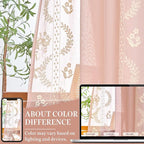 jinchan Belrose Winslow Pink Sheer Curtains 84 Inch - Image 8