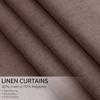 Cappuccino Linen Curtains 132 Inch Length - Image 4
