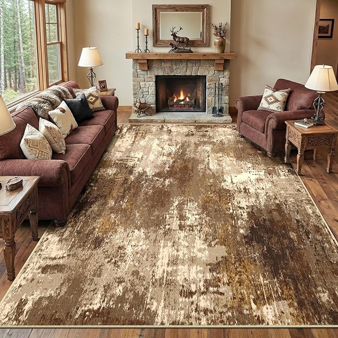 Washable Area Rugs 8'x10' Non-Slip Modern Abstract Soft - Image 9
