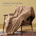 Ultra Soft Cozy Faux Fur Throw Blanket, Fuzzy Plush Thick Bubble Blanket - Image 7