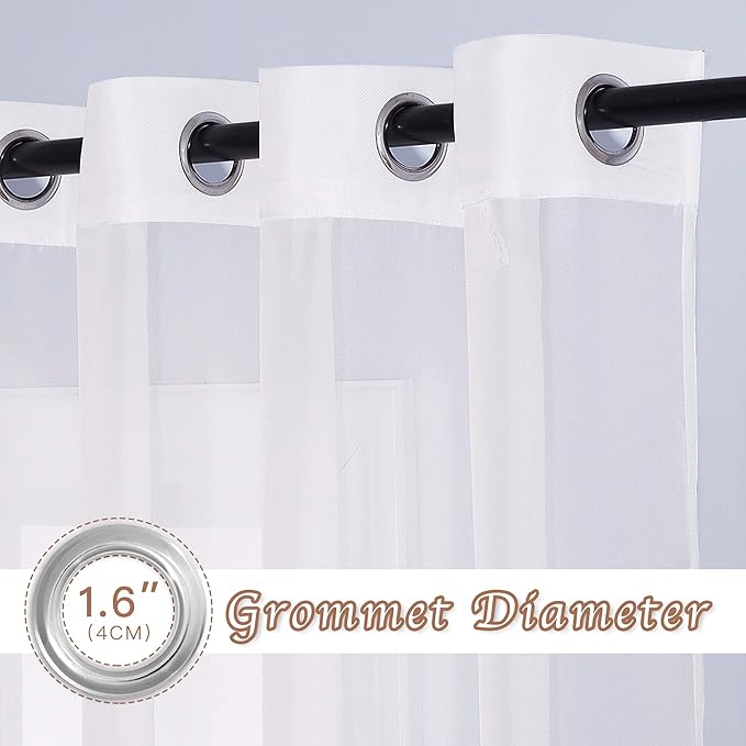 NICETOWN Sheer Curtains for Windows 84 inch Length - Image 2