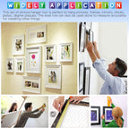 Glarks 307Pcs Picture Hanging Kit, Picture Frame Hanger Tool with Level Ruler and 306Pcs Nails, Hooks, Hanging Wire, Screw Eyes, D Ring and Sawtooth Hanger for Frame Hanging Wall Mounting