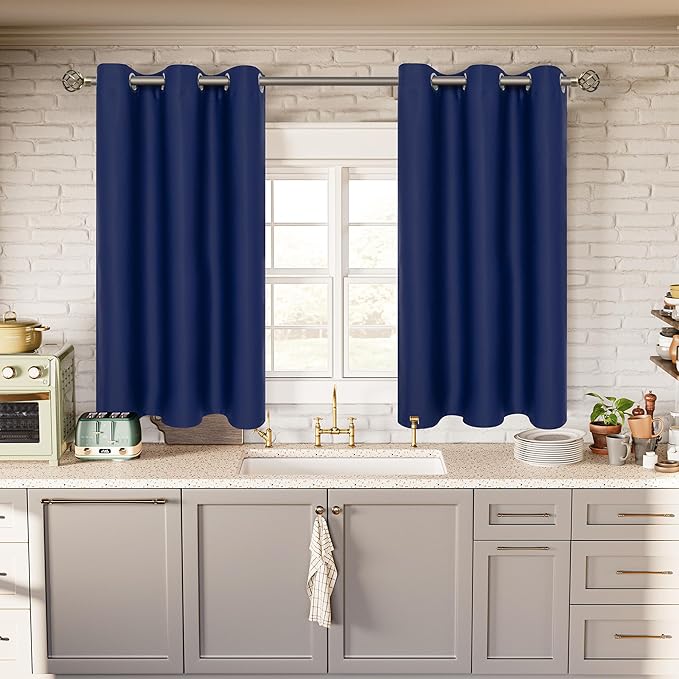 BGment Kitchen Curtains for Small Windows, 45 inch Curtains 2 Panels Set - Image 2