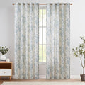 jinchan Linen Blend Curtain Floral Curtains by JINCHAN