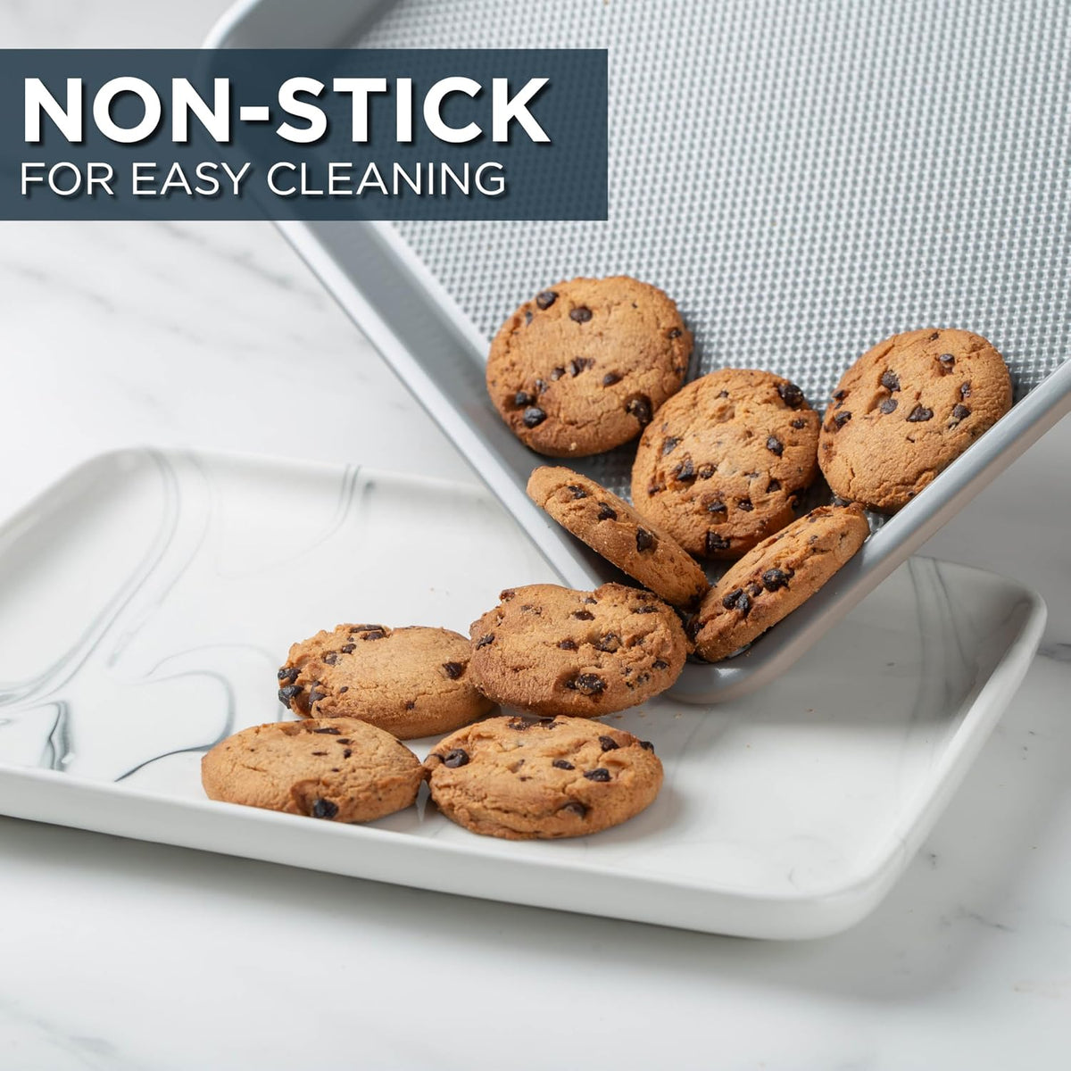 Country Kitchen Nonstick Stackable Bakeware Set - Durable, Easy Release Baking Set, Navy, 6 Pcs