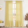 Nanspring Yellow Linen Boho Curtains by Nanspring