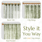 jinchan Linen Floral Curtains for Living Room - Image 6