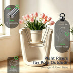 2 Pack Adjustable Planter Insert for Large Pots, 10–18 Inch Stainless Steel Pot Riser with Chains and S-Hooks, Soil Saver Plant Stand for Tall Planters, Indoor Outdoor Decor