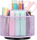 Exerz Desk Organizer 360 Rotating Pen Holder Storage Caddy Light Purple