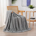 Grey Fleece Throw Blanket 50”×60” by linecooo