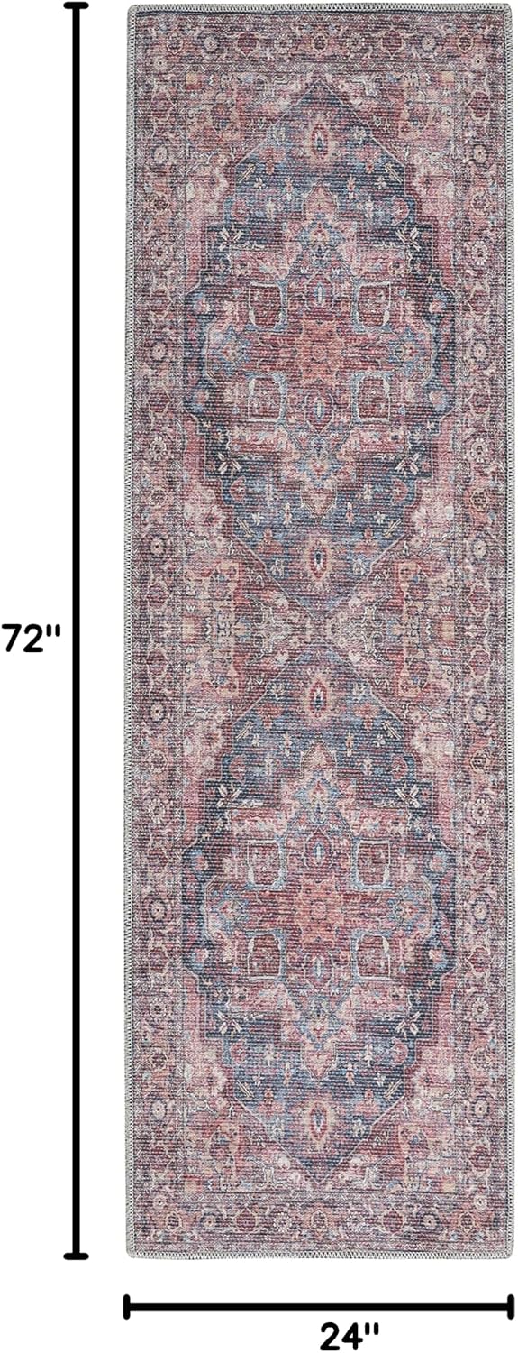 Nourison Home New Concept Washables Multicolor 2' x 6' Area Rug - Easy Clean, Non Shedding, Bed Room, Living Room, Dining Room, Kitchen (6' Runner)
