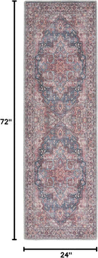 Nourison Home New Concept Washables Multicolor 2' x 6' Area Rug - Easy Clean, Non Shedding, Bed Room, Living Room, Dining Room, Kitchen (6' Runner)