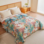 MSGKV Boho Throw Blanket for Couch 100% Cotton Floral Blanket 50"x60" Sofa Bed - Image 5