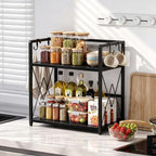 Coffee Bar Organizer, Kitchen Counter Organizer, Wood Coffee Bar Shelf