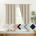 NICETOWN Taupe 100% Blackout Linen Curtains 72 inch Long Burg, Farmhouse Thick by NICETOWN