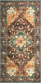 Yamaziot Washable Runner Rug, 3x6 Non-Slip Boho Vintage Hallway Rug - Image 2