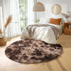 Amdrebio Tie-Dyed Brown Round Circle Rugs 4Ft - Image 3
