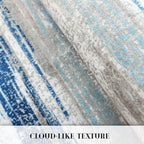 Lansny Modern Abstract Bedroom Runner Rug 2x7, Non-Slip Soft Thin Faux Wool Mat - Image 8