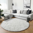 ONASAR Cream White Round Rugs 5ft - Image 3