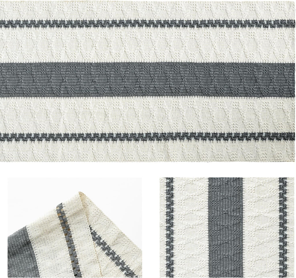 Artoid Mode Dark Green Rustic Woven Table Runner 12x72 Inch