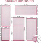 Marbrasse 5 Pack Desk Drawer Organizer Set, Mesh Drawer Storage Trays with 1 Adjustable Divider, Desk Organizers and Accessories, 5 PCS Drawer for Office Supplies, Makeup & Vanity (Pink)