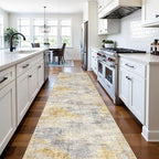 3x10 Washable Kitchen Runner Rug: Modern Abstract Runners by Ksrau