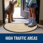 OLANLY Half Circle Door Mat Indoor Outdoor Entrance Welcome, Waterproof - Image 8