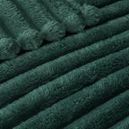 Exclusivo Mezcla King Size Flannel Fleece Blanket, Super Soft Striped Jacquard - Image 4