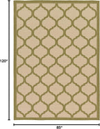 Unique Loom Outdoor Trellis Collection Area Rug - Moroccan (7' 1" x 10' Rectangle, Beige and Olive/ Beige)