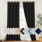 NICETOWN Black Out Linen Curtains, Complete Blackout Shades by NICETOWN