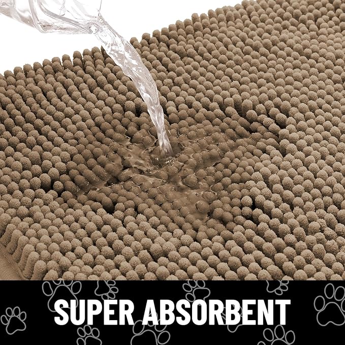 Smiry Dog Door Mat for Muddy Paws, Absorbent Dirt Trapper Non Slip Quick Dry - Image 5