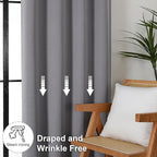 Simplebrand Ava Light Grey Short Blackout Curtains - Image 7