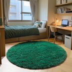 ONASAR Dark Green Round Area Rug 4ft, Soft Bedroom Circle Rugs by ONASAR