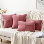 MIULEE Cranberry Red Decorative Throw Pillow Covers 18x18 Inch - Image 4