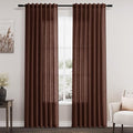 Rustic Brown Linen Curtains 84 Inch Length 2 Panels Set by Nanspring
