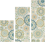 Bsmathom Farmhouse Kitchen Rugs Sets of 3, Boho Non-Slip Kitchen Mats for Floor, Kitchen Runner Rugs Non Skid Washable for Kitchen Entryway Hallway Laundry Room