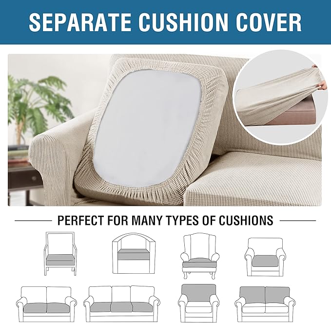 H.VERSAILTEX 3 Piece Stretch Sofa Covers - Image 7