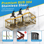 Shower Caddy 5 Pack,Adhesive Shower Organizer for Bathroom Storage&Home Decor&Kitchen,No Drilling,Large Capacity,Rustproof Stainless Steel Bathroom Organizer,Shower Shelves for Inside Shower-Larger