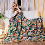 MSGKV Boho Throw Blanket for Couch 50"x60" 100% Cotton Jungle Animal Blanket - Image 7