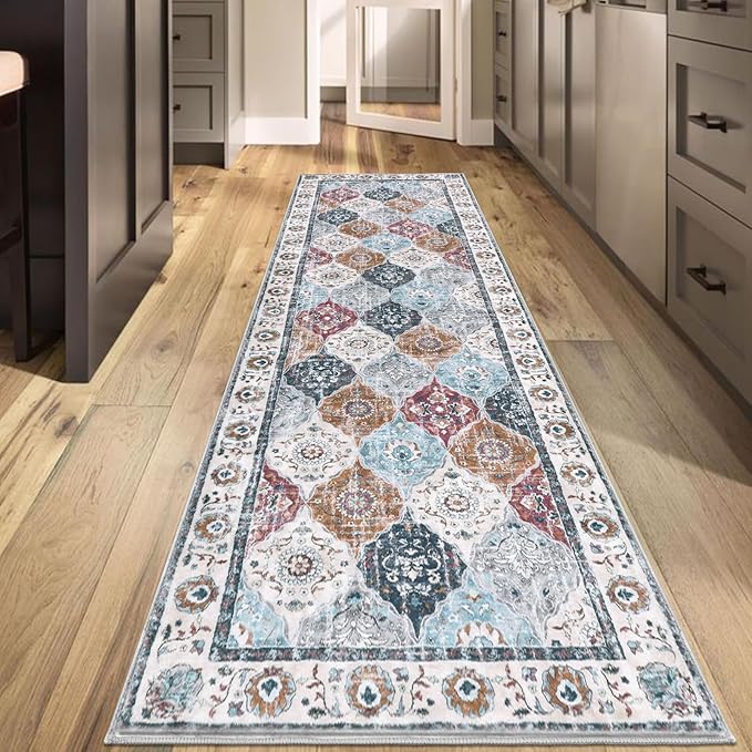 HEBE Hallway Runner Rug 2'8"x8' Washable Vintage Distressed Area Rugs Non Slip - Image 8